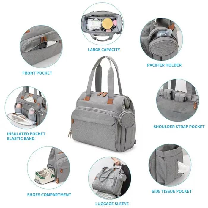 PANGDUpun-Sacs à couches avec sac à sucette pour papa, sac à dos spinal pour voyage, sac à dos maman