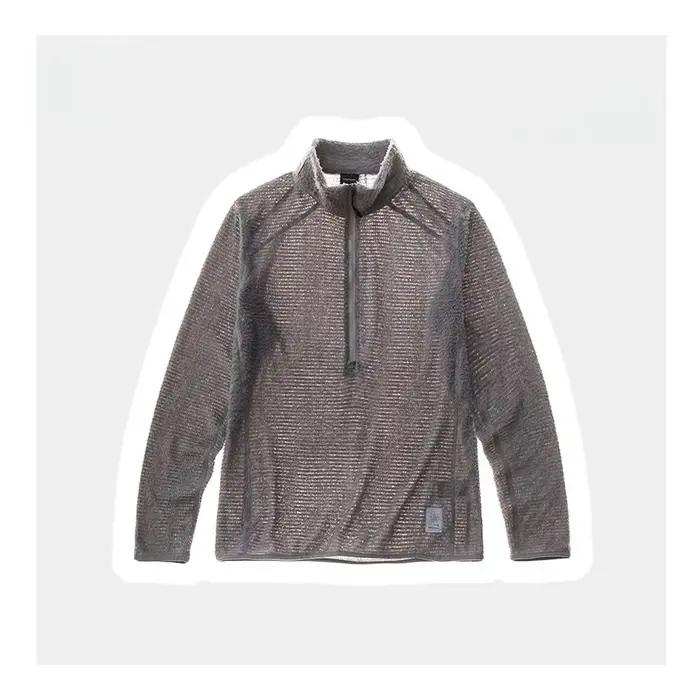 Pullover en polaire à demi-zip pour homme, col montant, veste thermique intermédiaire, antistatique,