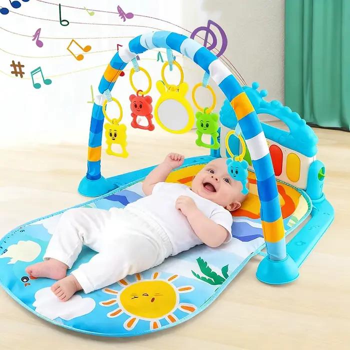 Tapis d'éveil musical pour bébé 0-36 mois avec piano, jouets d'activités, tapis de jeu à pédales, ca