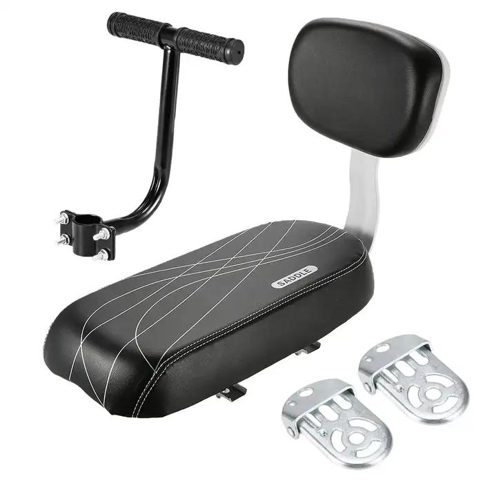 Siège arriere pour enfant avec poignee accoudoir repose-pieds pedale tapis de siege confortable et sécuritaire pour vélo occasions familiales et cadeaux d'anniversaire