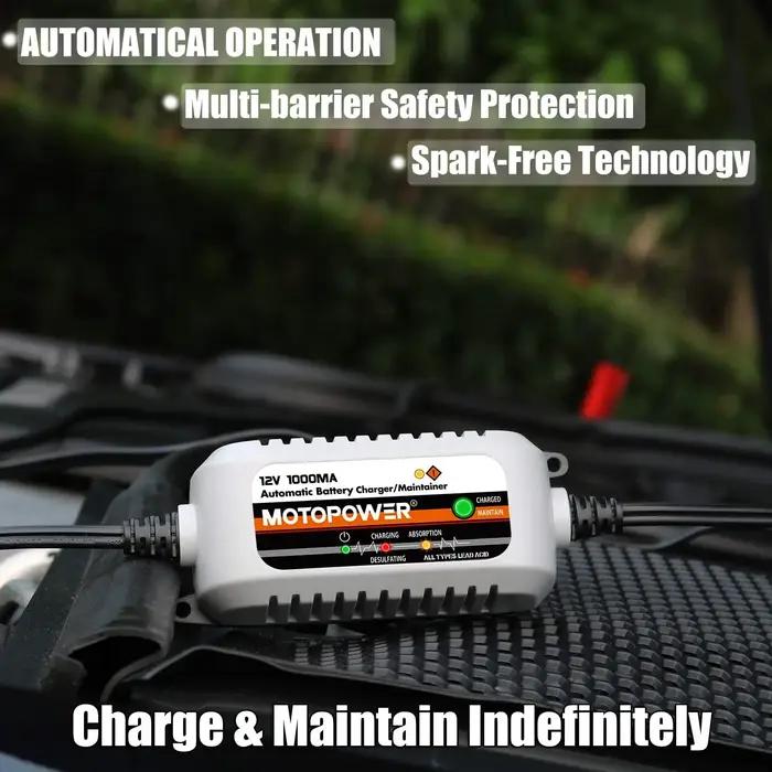 MOTOPOWER MP00205B Chargeur/maintien de batterie entièrement automatique 12 V 1000 mA