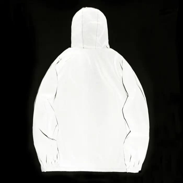 Vestes réfléchissantes de nuit pour hommes, coupe-vent en Double tissu, à capuche, Hip Hop, danseuse