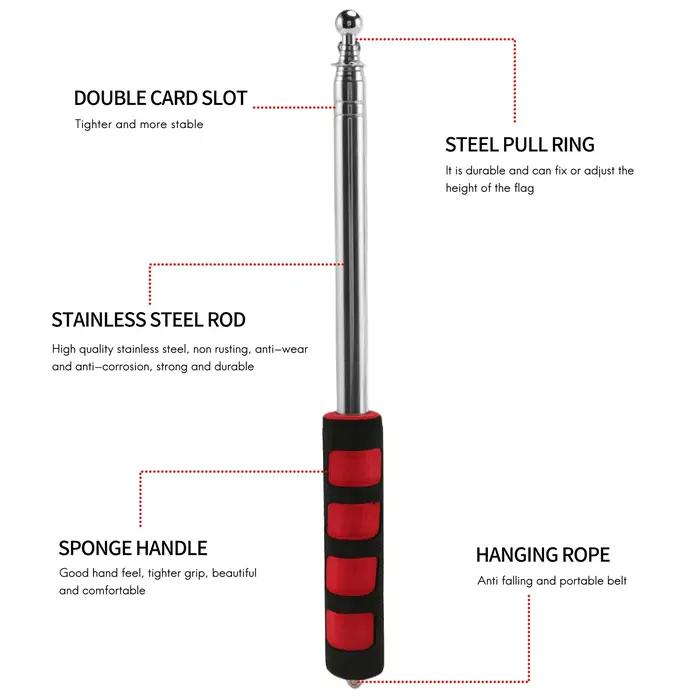 Outil de poteau télescopique portable extensible pour la détermination de la sensation, manche à ven