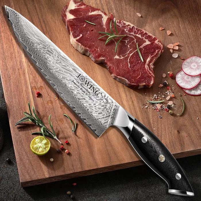 Couteau de cuisine en acier inoxydable de haute qualité, couteau de Chef damas, accessoires de cuisi
