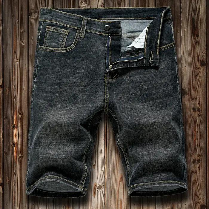 Shorts en jean d'été pour hommes, pantalon en denim extensible bleu foncé, design tendance, jeans sl