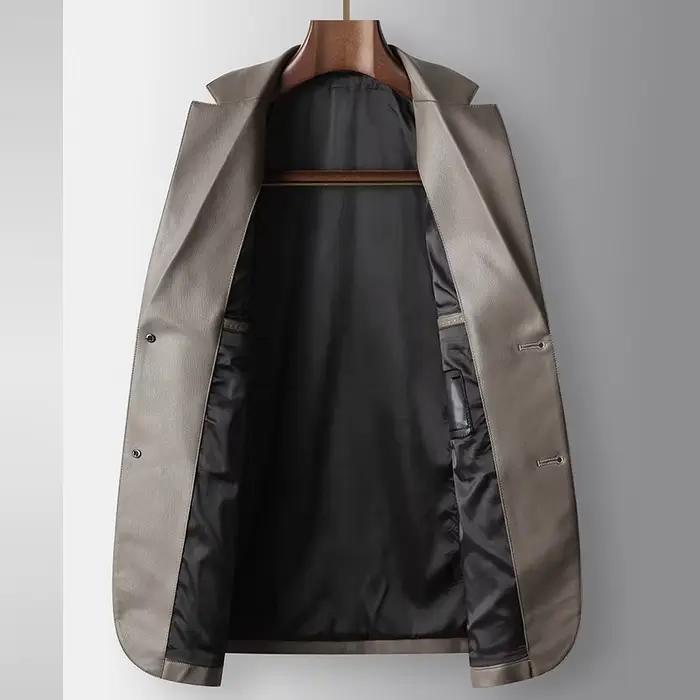 Veste de costume en cuir décontractée pour hommes, tendance d'affaires à la mode, de haute qualité,