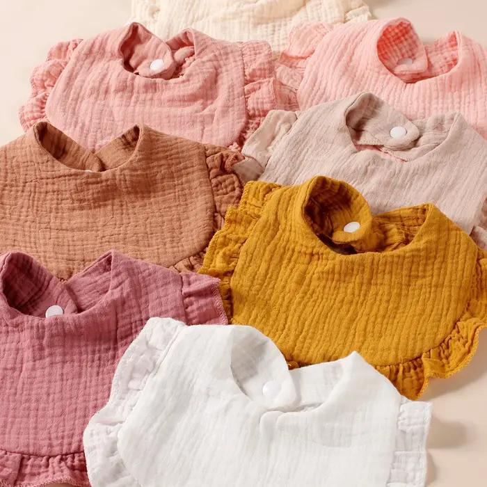Bavoirs volants coton nouveau-né lot 8 pièces - Serviette salive bébé - Offre spéciale