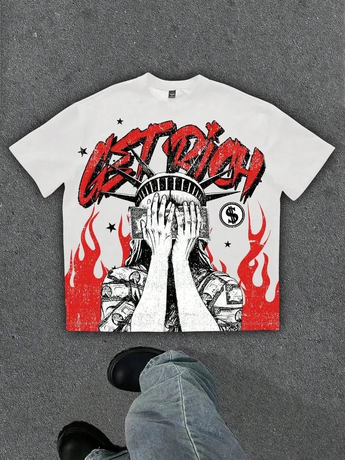 Le nouveau T-shirt pour hommes pour l'été de 2025 présente une impression de motif d'ange 3D douce e