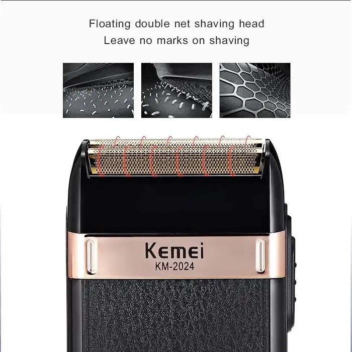 Kemei rasoir électrique pour hommes à la mode hommes coque en cuir étanche Rechargeable professionne