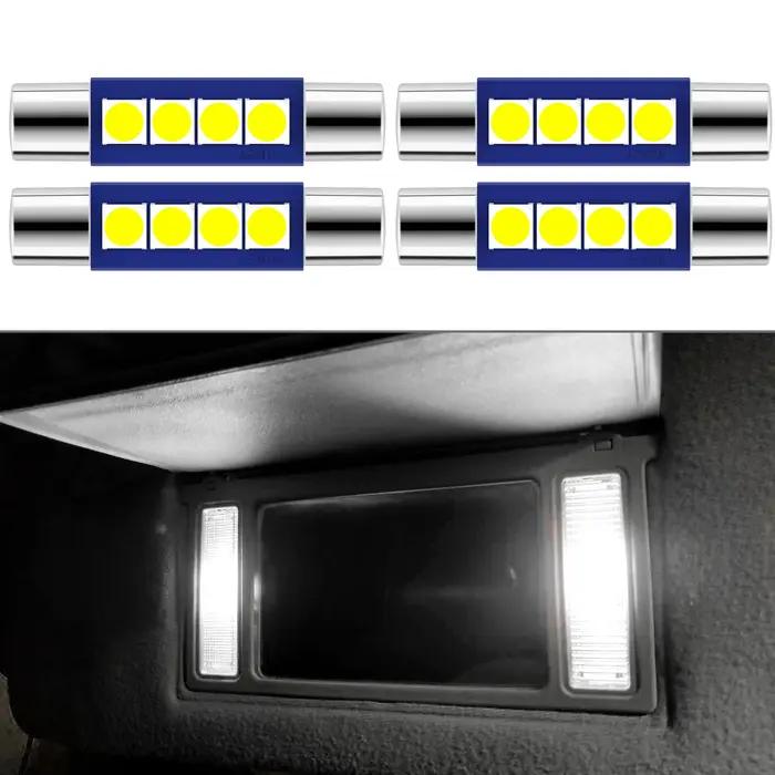 Ampoule LED feston 4x28mm 29mm 6614F, blanche, Super brillante, 6612F 6641, 6000k, pour miroir de va