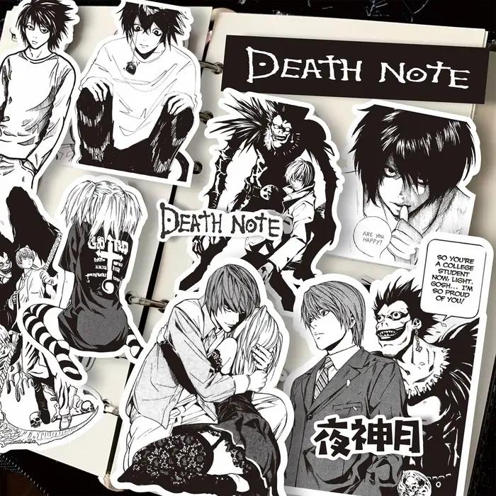 65 pièces Anime Death Note autocollants noir blanc décalcomanies Scrapbook bagages ordinateur portab