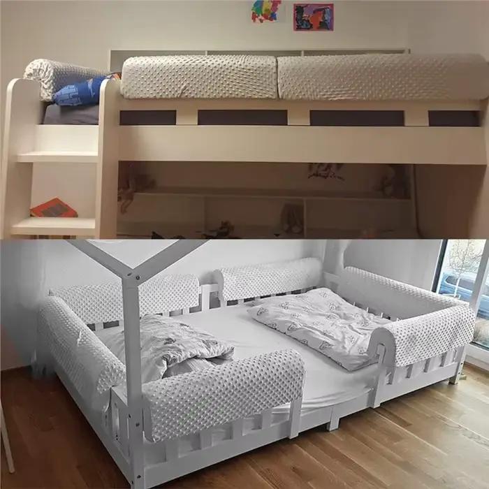 Barrière de lit réglable en hauteur pour enfants sécurité anti-collision protection nuit chambre douce confortable