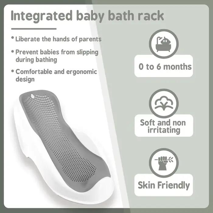 Support de bain doux pour bébés nouveau-nés - Siège de bain ergonomique, facile à nettoyer et confor