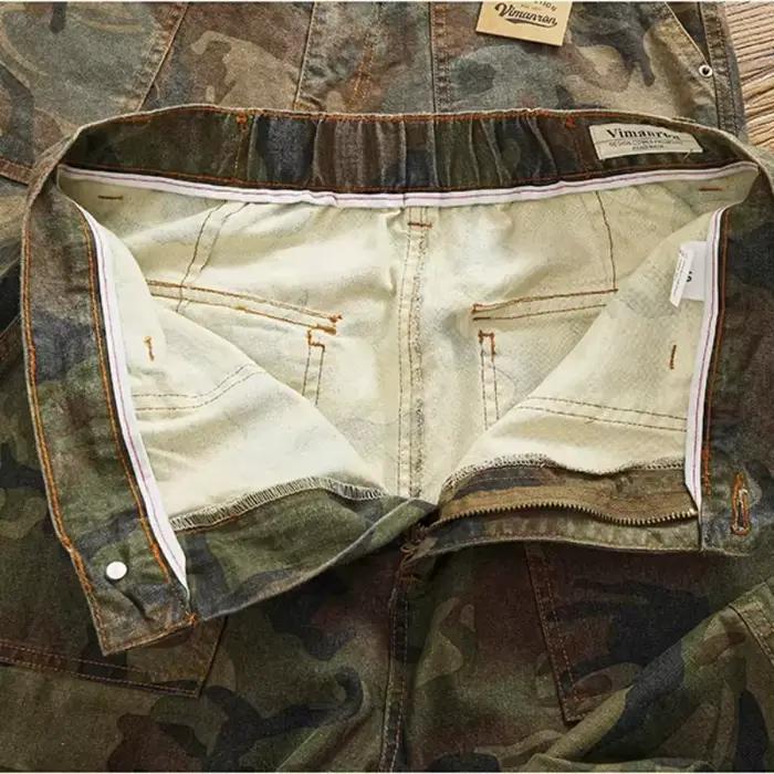 Pantalon cargo décontracté pour homme, style japonais, extérieur, multi-poches, ample, rétro, profil
