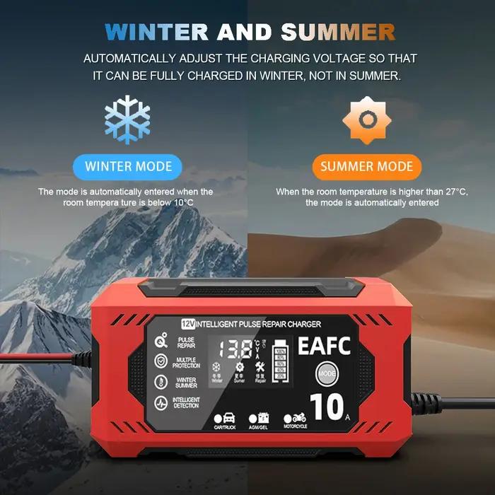 Chargeur de batterie de voiture grand écran 6A/8A/10A 12V, dispositif de chargement de batterie de m