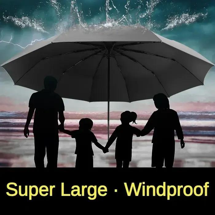 Parapluie pliant Super grand entièrement automatique pour hommes et femmes, coupe-vent, solide, impe