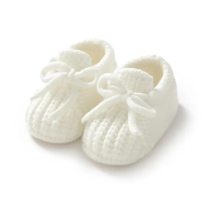 Chaussures de bébé tricotées pour nouveau-né de 0 à 18 mois, accessoires de vêtements chauds pour no