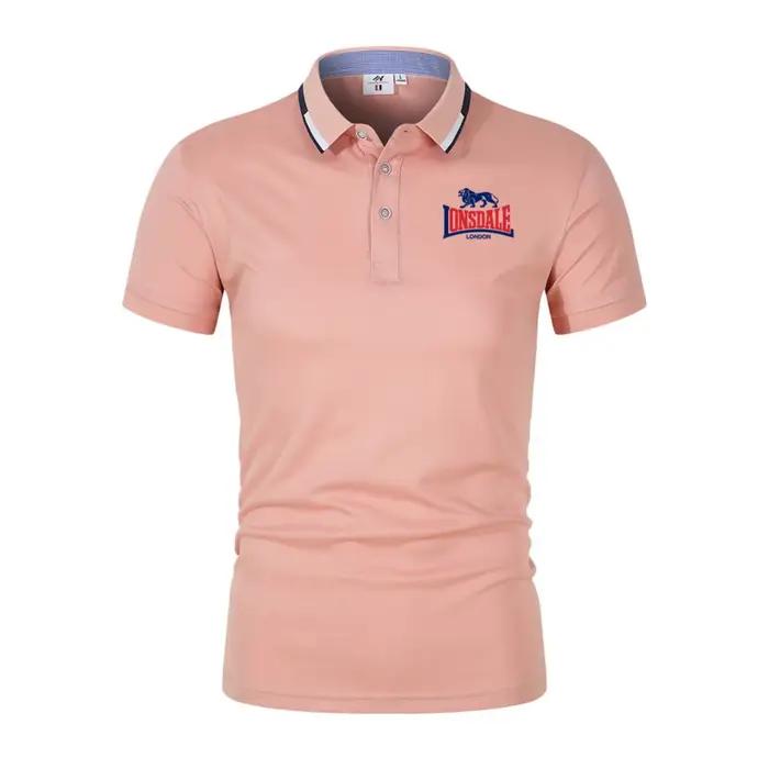 LONSDALE Polo élégant à imprimé lettres, chemise décontractée à col et manches courtes pour homme, h