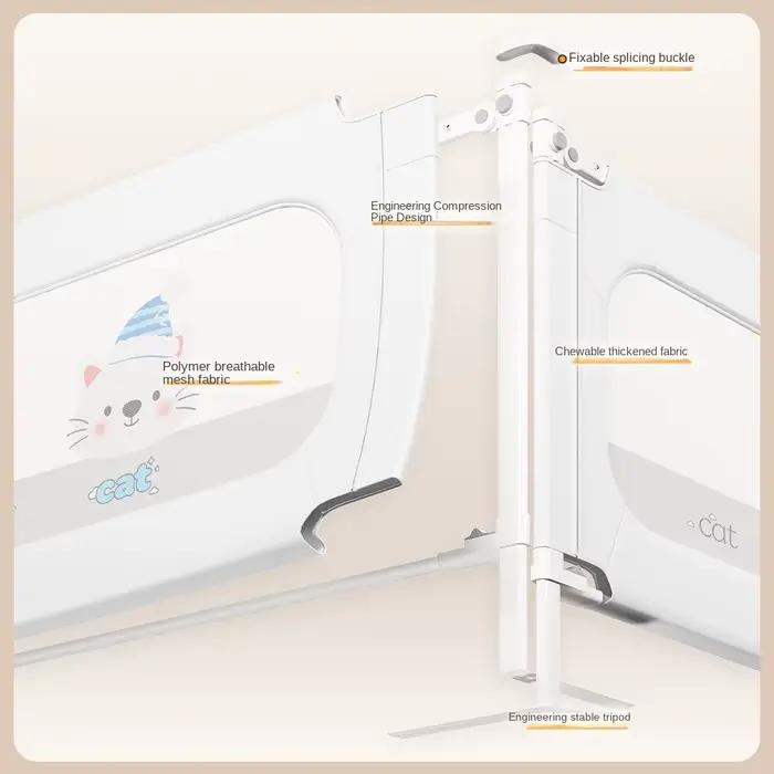 Barrière de sécurité pour lit bébé à 3 côtés, barrières de lit et barre de protection à base triangu