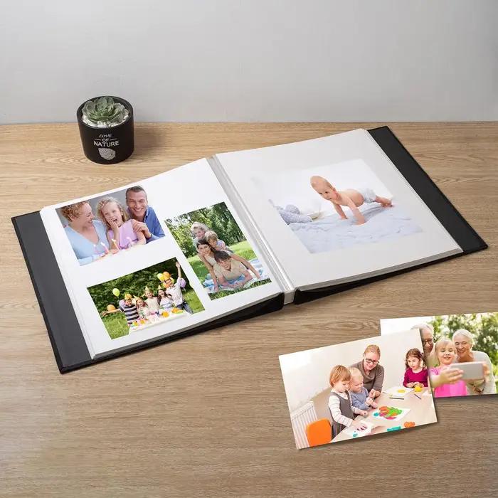 Album Scrapbook auto-adhésif pour photos 4 × 6 5 × 7 8 × 10, couverture en lin magnétique, 40 pages,