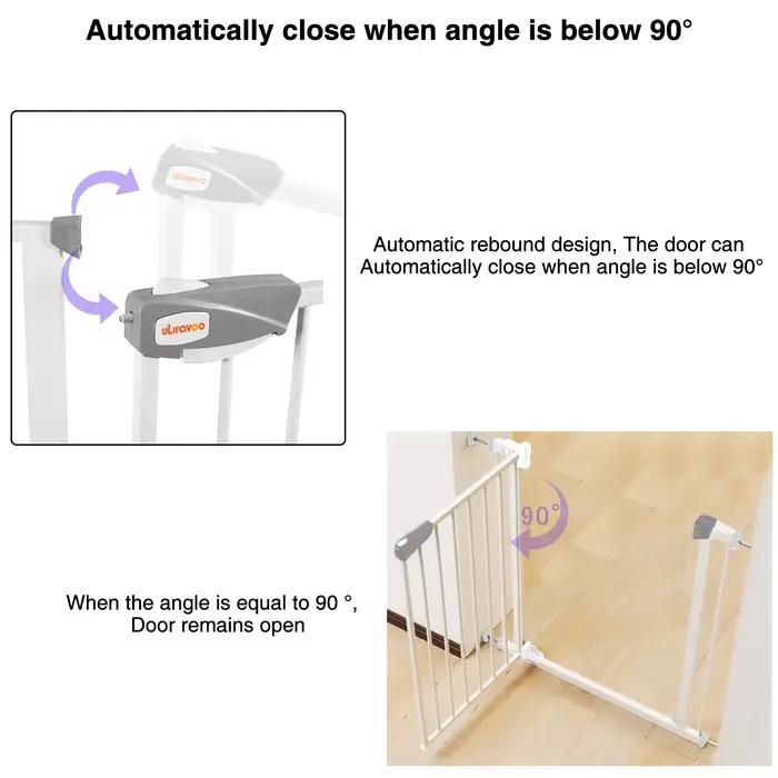 UBRAVOO Porte bébé pour portes et escaliers, recommande 100 cm, Barrière de sécurité pour animaux de