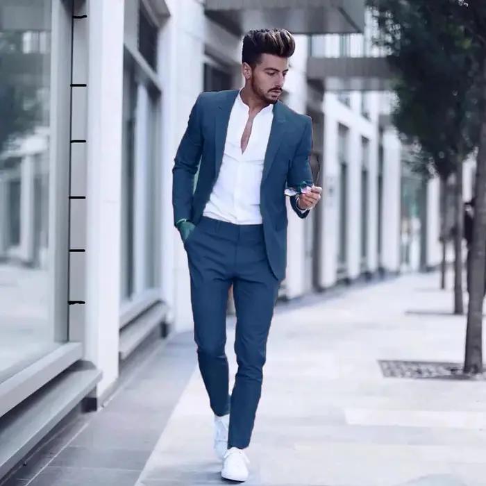 Costume luxueux pour hommes d'affaires, décontracté, à la mode, pour fête de mariage, Tuxedos, coupe