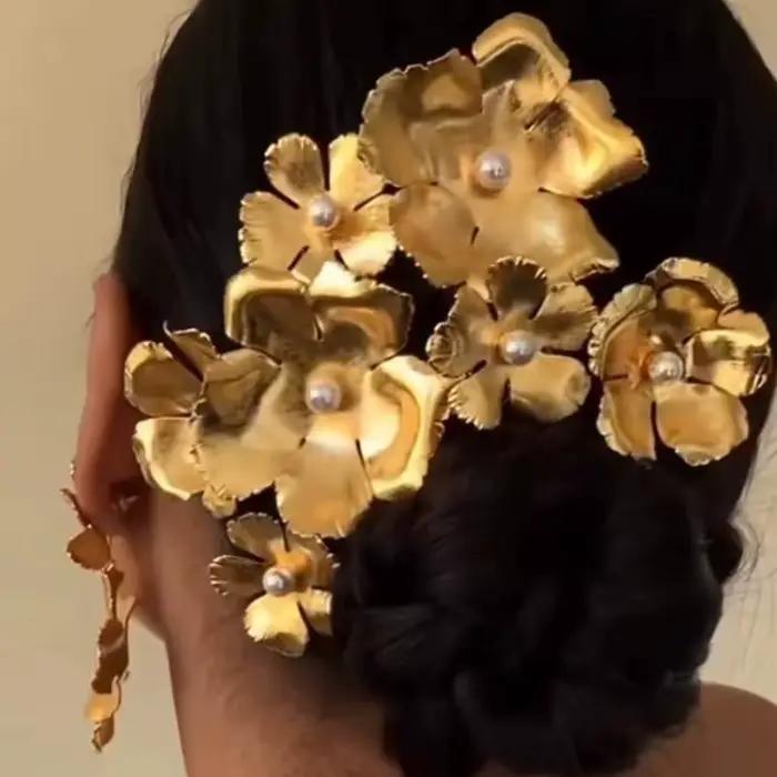 Peigne à cheveux de luxe en perles de Style français, pince à cheveux Noble de luxe, accessoire de c