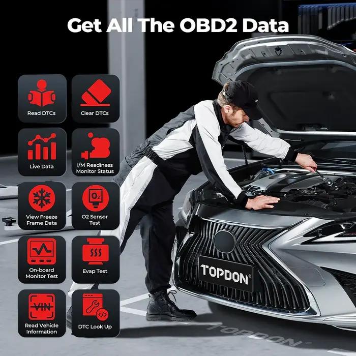 TOPDON TopScan Lite Scanner outil de Diagnostic intelligent Guide de réparation DTC Bluetooth lecteu