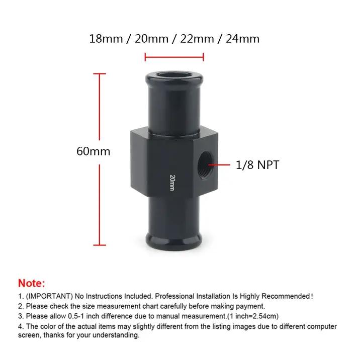 Adaptateur de tuyau Npt 1/8, capteur de température de l'eau, jauge de température de l'eau noire, t