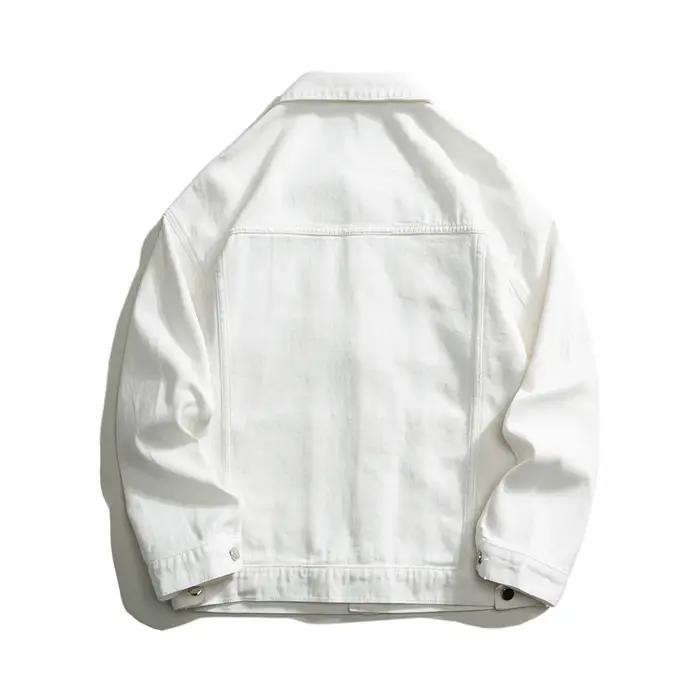Veste en jean surdimensionnée pour hommes, coton blanc, vêtements masculins, haut classique, mode dé