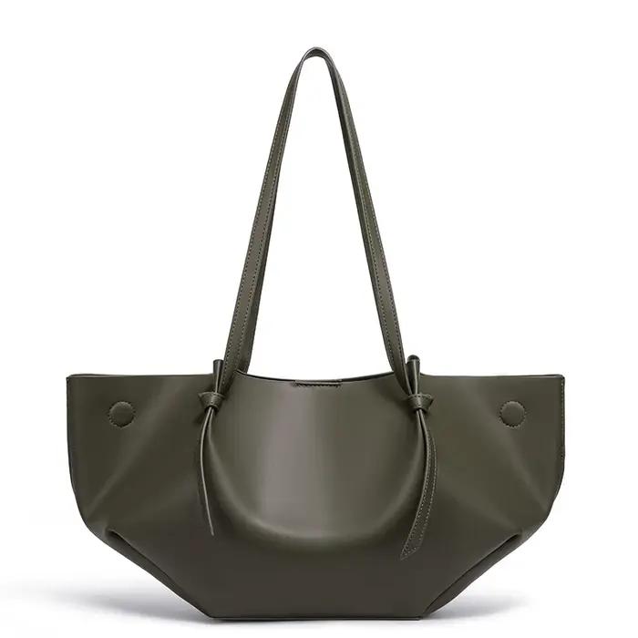 Sac fourre-tout pour femme de grande capacité, sac à main à bandoulière plissé doux avec un petit sa