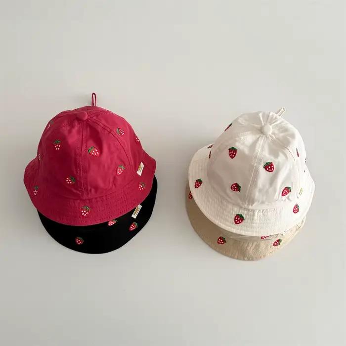 MILANCEL – chapeau de printemps pour petites filles de 1 à 4 ans, chapeau de pêcheur brodé avec frai