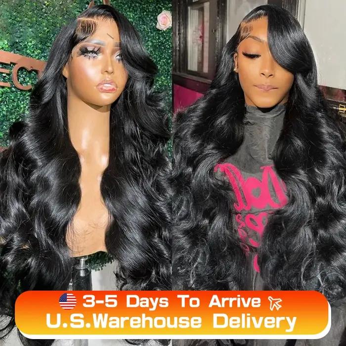Perruque Lace Front Wig Body Wave brésilienne naturelle, 13x4, pre-plucked, avec baby hair, densité