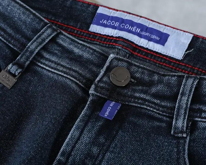 OECHSLI jean épais coton hommes 2025 automne hiver nouvelle broderie chaud haute qualité mode droite