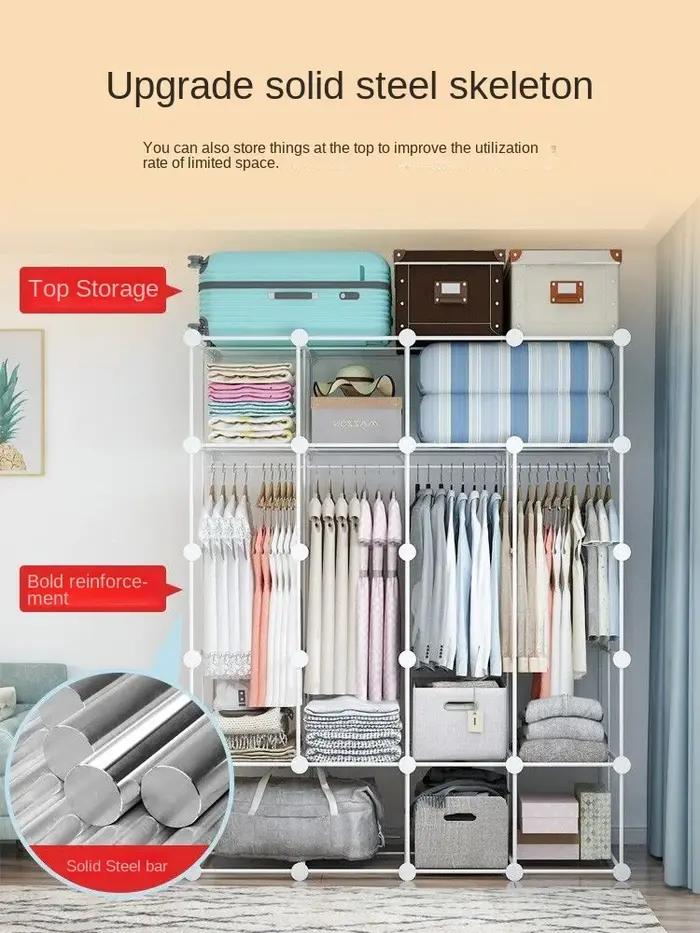 Armoires pliantes en plastique pour vêtements, armoires pliantes, commodes, cube, Psychde rangement,