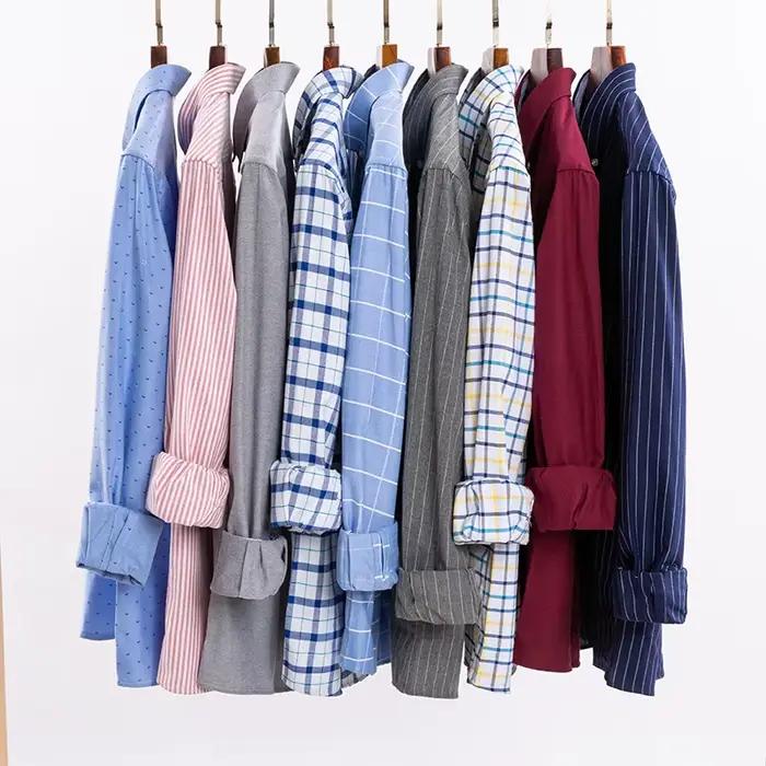 Nouveau 100% pur coton chemise pour hommes à manches longues classique polyvalent doux respirant déc