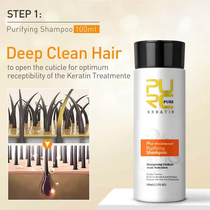 PURC 300ml traitement des cheveux à la kératine brésilienne réparation lissante frisottis cheveux bo