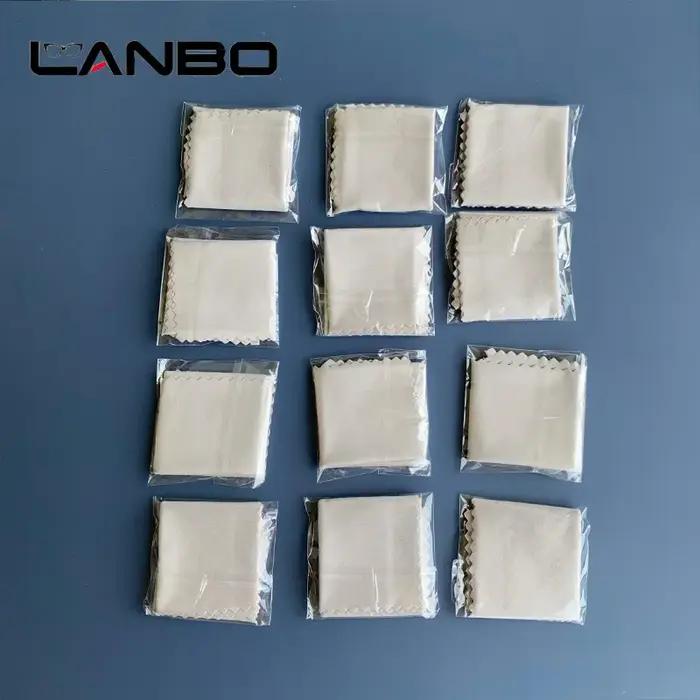 LANBO-Lingettes grises en microcarence, 100 pièces, 145x170mm, emballage individuel, pour lunettes,