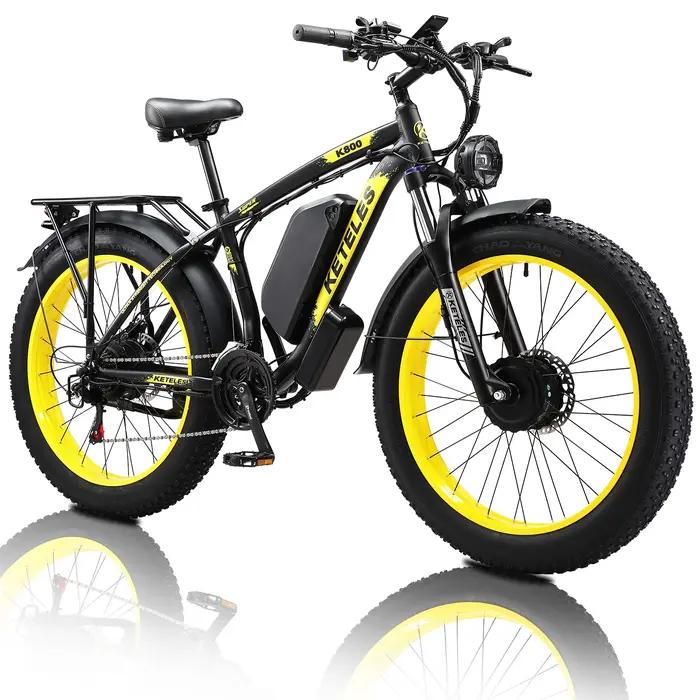 EllTELES-Vélo Électrique Hybride à Moteur K800 de 2000W pour Adulte, Bicyclette de Montagne de Neige