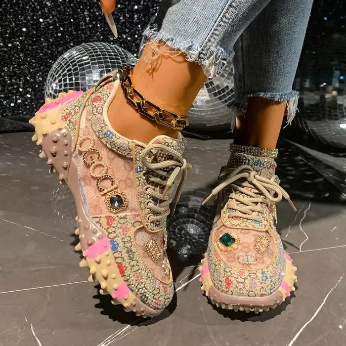 Baskets d'été pour femmes antidérapantes et respirantes, chaussures de sport en maille de créateur,