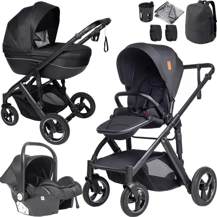 Poussette Bébé 4 en 1 Système de Voyage 3 en 1 avec Nacelle Siège Auto et Siège Optionnel Transforma