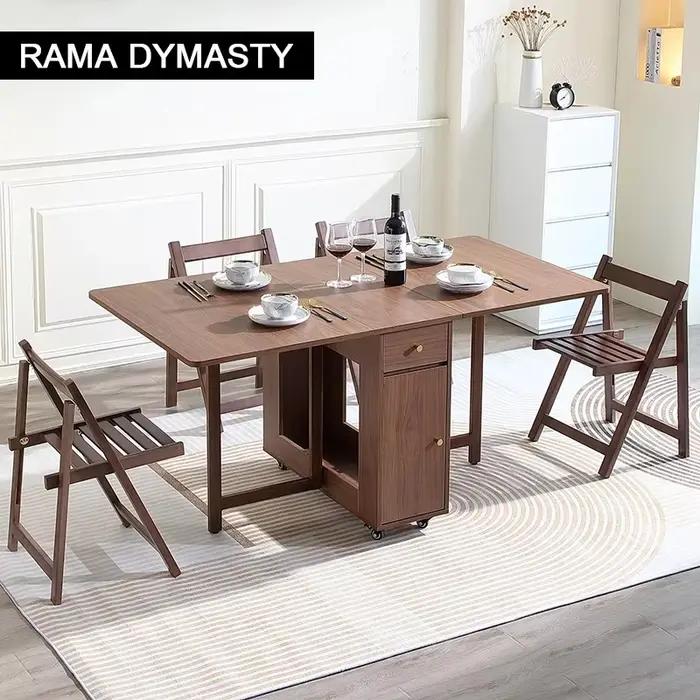 Table de salle à manger pliante extensible avec cuir chevelu tombant, table peu encombrante pour sal