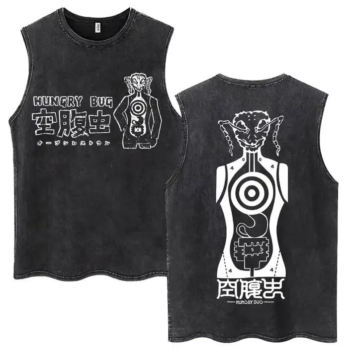 Anime Dorohedoro Kaiman Vintage lavé débardeurs Harajuku Manga sans manches T-shirt hommes femmes mo