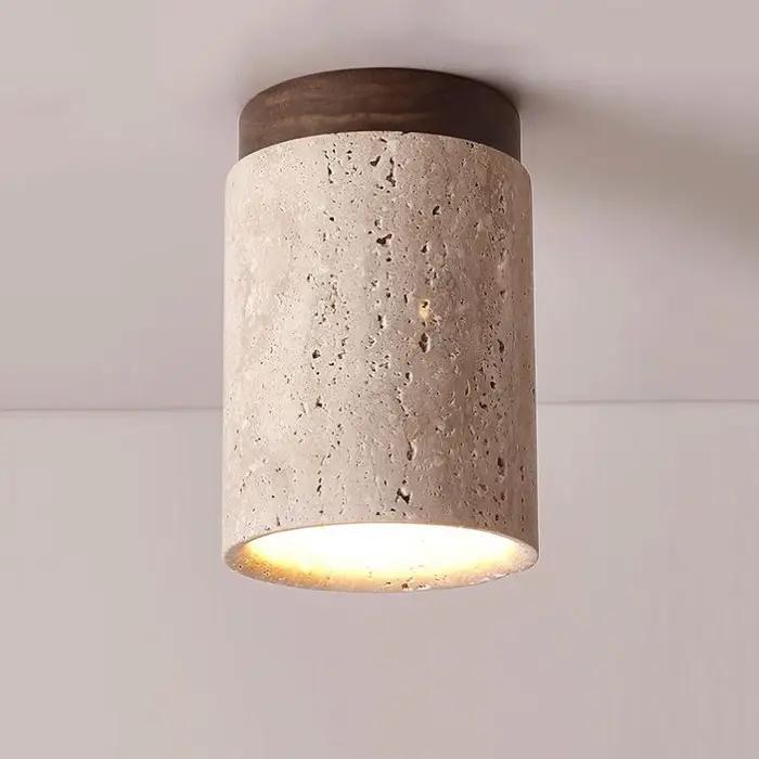 Wine--sabi-Plafonnier en pierre jaune, plafonnier de balcon de porche, lumière de couloir, décoratio