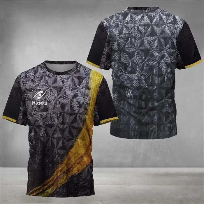 T-shirt de tennis de table Nittaku pour hommes, imprimé Victory Light, T-shirt de sport d'été pour h