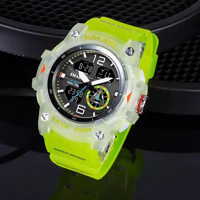 SMAEL-Montre-bracelet de sport militaire pour homme, chronomètre d'alarme, rétroéclairage numérique