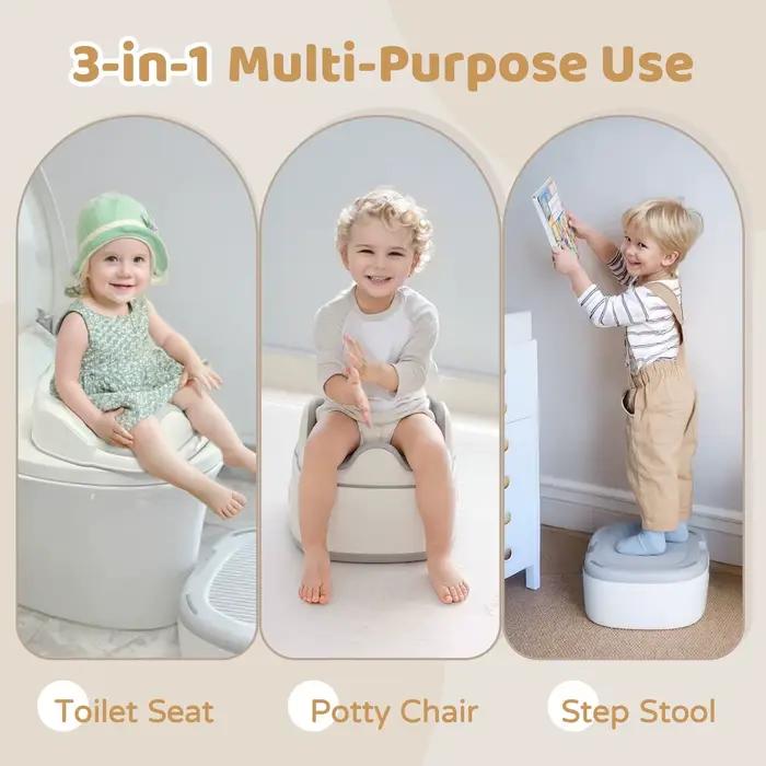 Ensemble de pot pour l'apprentissage de la propreté pour bébé 3 en 1 - Siège de pot avec marchepied