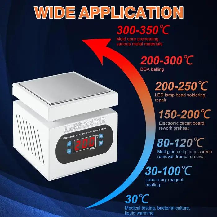 Station de chauffage numérique 350W/500W, plateforme de préchauffage électronique, plaque chauffante