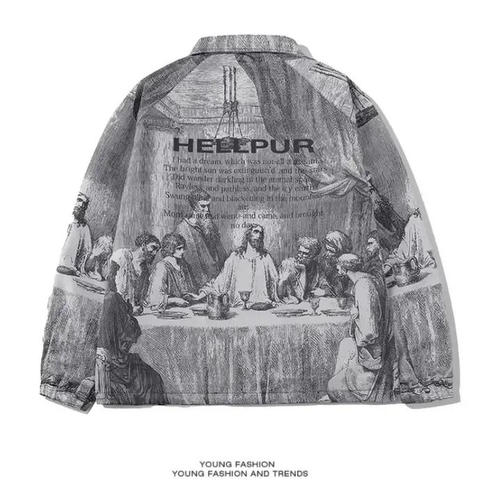 Automne hommes veste surdimensionné peinture impression Couples mince vestes décontractée mâle femme