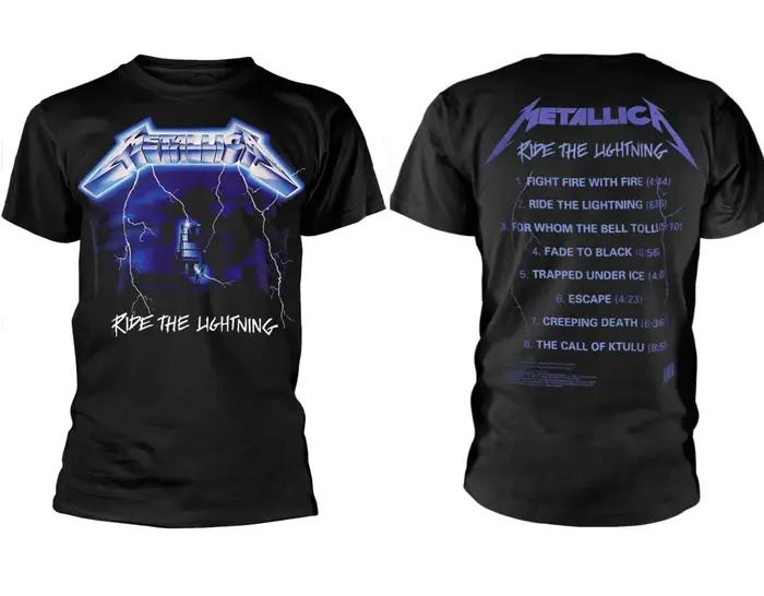 Metallica Ride The Lightning Tracks 2026, nouveau t-shirt surdimensionné en coton imprimé pour homme